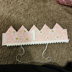 crown first birthday girl