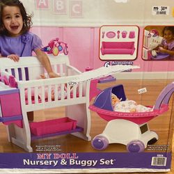 Baby Doll Crib And Stroller 