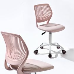 Homy Casa Carnation Morandi Pink Adjustable Fabric Desk Chair Swivel Office Chair for Home Office Study Room Apartment
