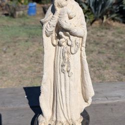 15" Madonna and Child Religious Statue Resin Stone Finish Catholic Home Decor