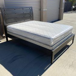 Queen Bed Frame With Mattress 