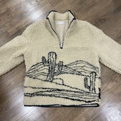 Men’s Zara Western Pullover Sweater Coat Sherpa Fleece 