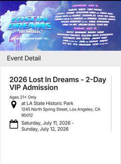 Lost In Dreams VIP Ticket