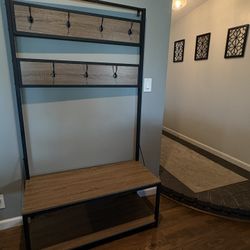 Entryway Bench W Hooks