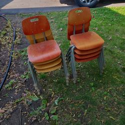 Vintage Set Of 8 1960s Mid-century Modern Brunswick Children's Chair