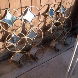 Two Set Mirror Frames With Candle Holders 