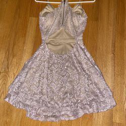 Homecoming - Gold Lace Sparkly Windsor Dress