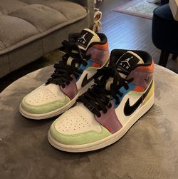 Nike Air Jordan 1 Mid Multi Color Sneakers - Womens Size 8