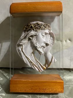 Art Deco Old Jesus Wood Hand Crafted