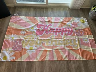 Hippie Flower Birthday Banner