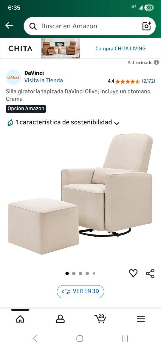 Swiwel Chair / Silka Giratoria Con Ottoman