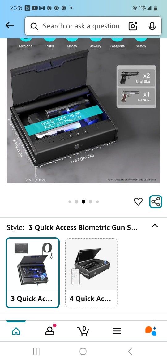 Passcode Access Box Pistol Lock Box Biometric Gun Safe For Handguns - Fingerprint, Passcode ...
