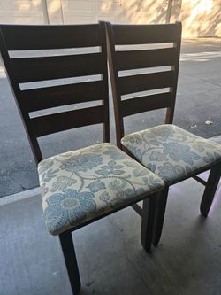 2 wooden chairs