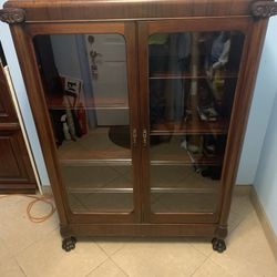 Antique Glass Door Cabinet 