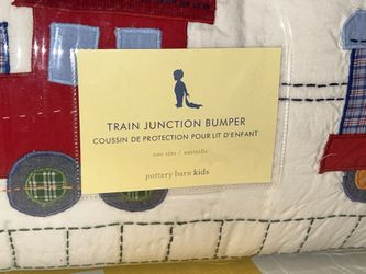 Pottery Barn Kids Train Sun toon Bumper New