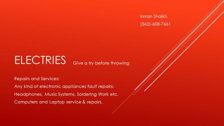 Repairs HEADPHONES MUSIC SYSTEM AND ANY ELECTRONIC APPLIANCE