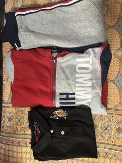 Tommy Hilfiger boys active wear zipper hoodie and sweat pant with polo shirt 7