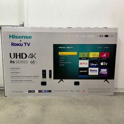 65” Hisense Smart 4K Led Uhd Roku Tv 
