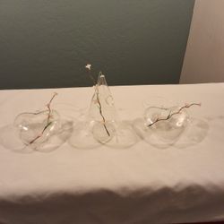 NEW TRIO of Glass Hanging Cutting Vases