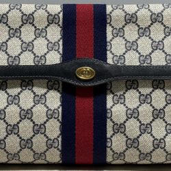 Gucci Vintage GG Supreme Sherry Line Clutch Bag