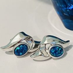 925 Silver Opal Earrings