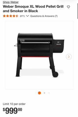 Shop Weber Weber Smoque XL Wood Pellet Grill • and Smoker in Black