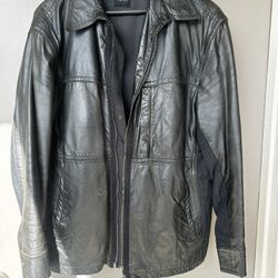 Black Leather Jacket Hugo Boss Size 52 US XL