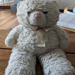 Lenovia White & Gray Medium Teddy Bear Plush