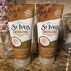 Set of 2 st Ives energizing coconut & coffee face scrub•6oz•all for $8