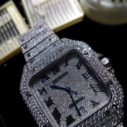 De Santos Cartier, Swiss Watch, 32ct Handset Pave Setting 