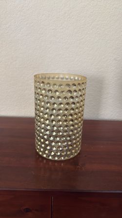 Modern Glass Candle Holder or Decorative Vase- Champagne Gold