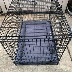 Pet cage Large Foldable metal dog crate with double door Large Kennel – 2 doors 