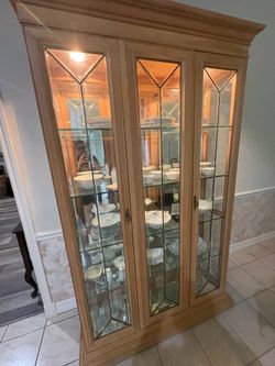 Wooden Lighted China Cabinet