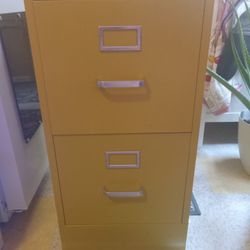 1970s Yellow Filing Cabinet