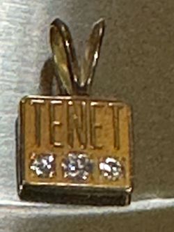 1.33 grams 14k with 3 diamond square pendant