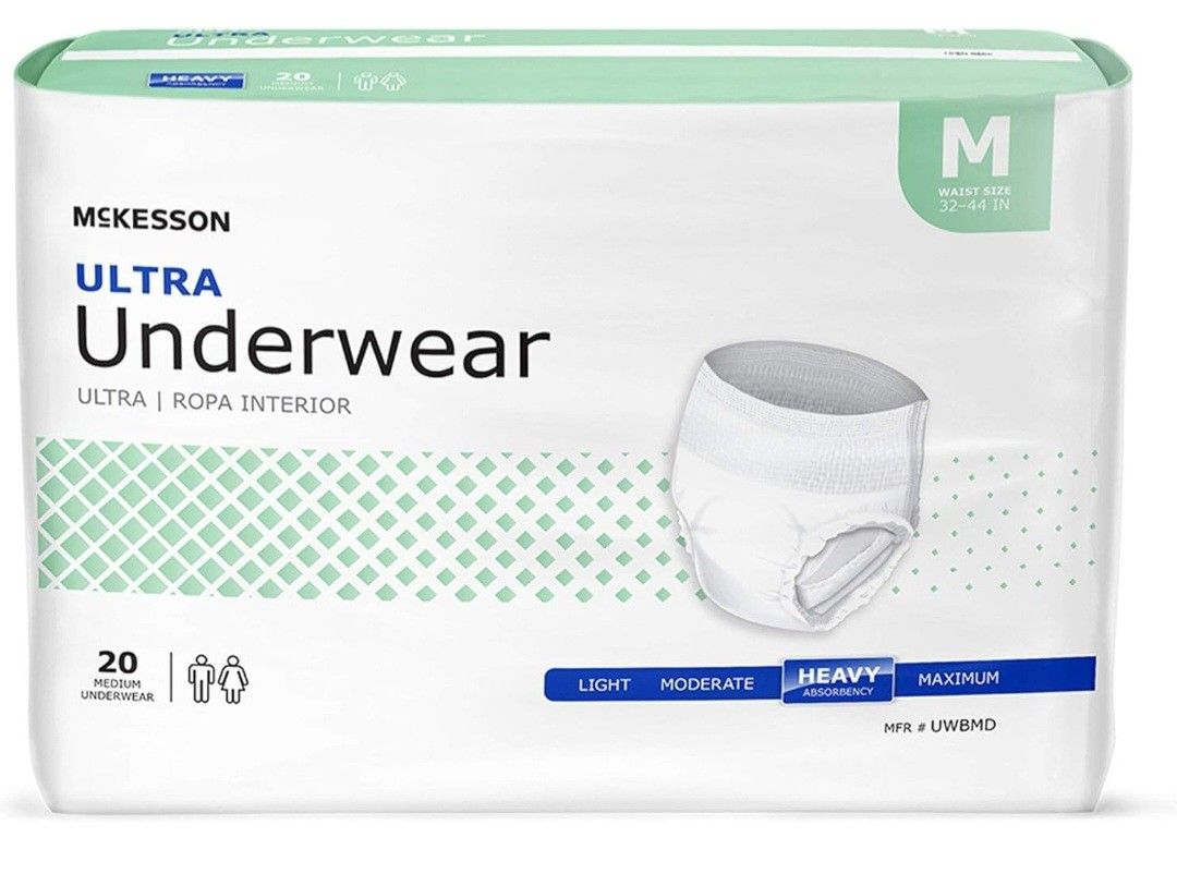 McKesson Ultra Adult Incontinence Underwear, [80 Count], Heavy Absorbency, Medium