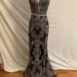 Elegant Black Sequence Dress 