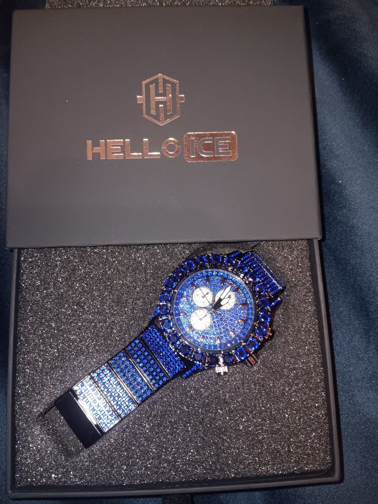 Brand New Black & Blue Hello Ice Brand Watch