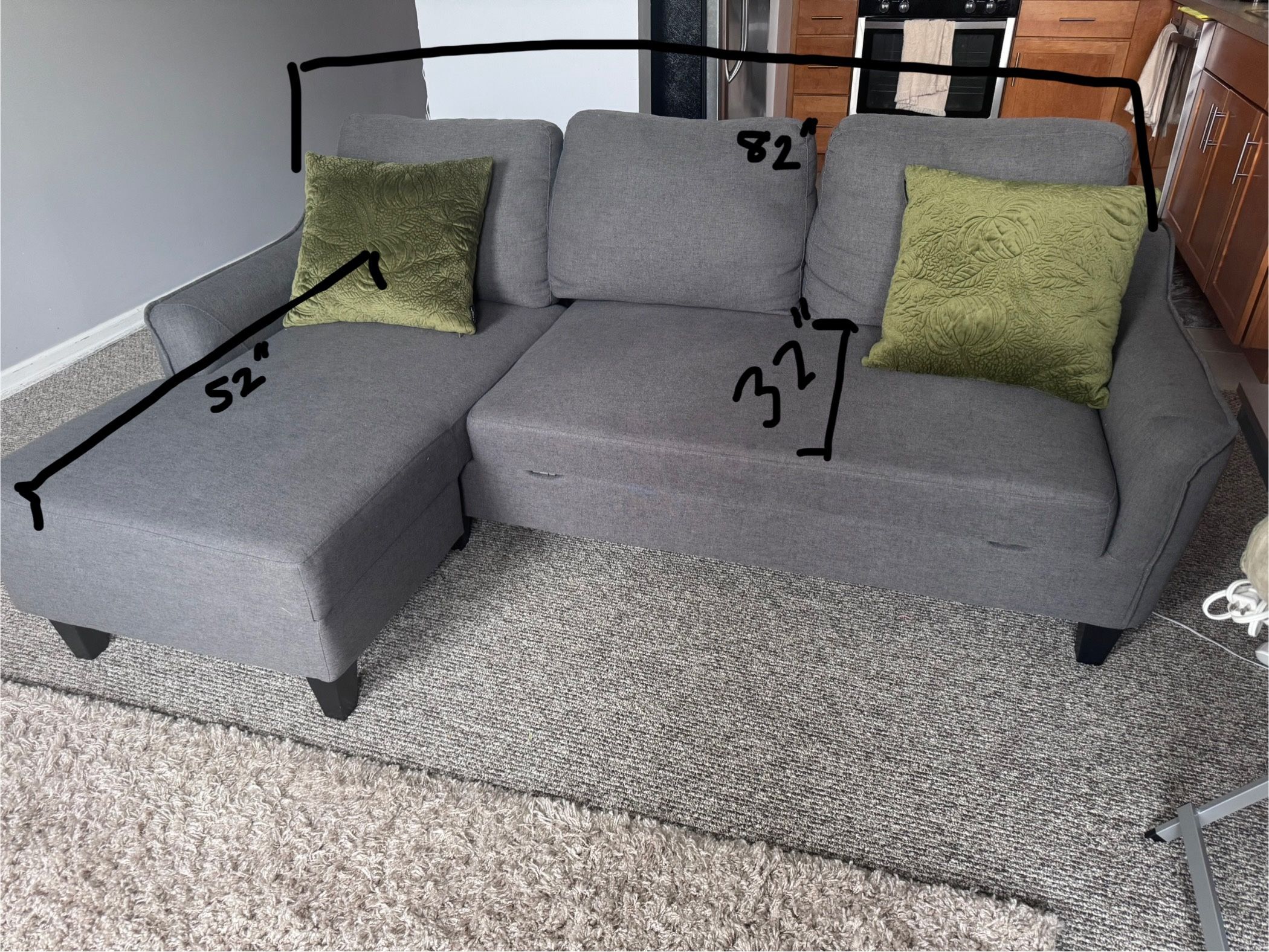 Gray Couch With Chaise Pull Out Sleeper