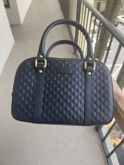 Authentic Gucci Microguccissima Blue Bowler Satchel Bag