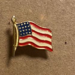 American Flag Enameled Lapel Pin Pinback