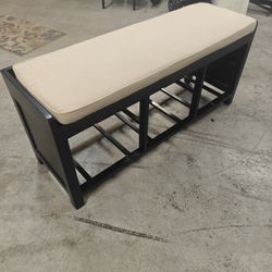 Padded Entryway Bench With Storage Cubbies
