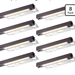 EDISHINE 8 Pack 7 in LED Hardscape Lighting, 12V AC/DC 2W 2700K