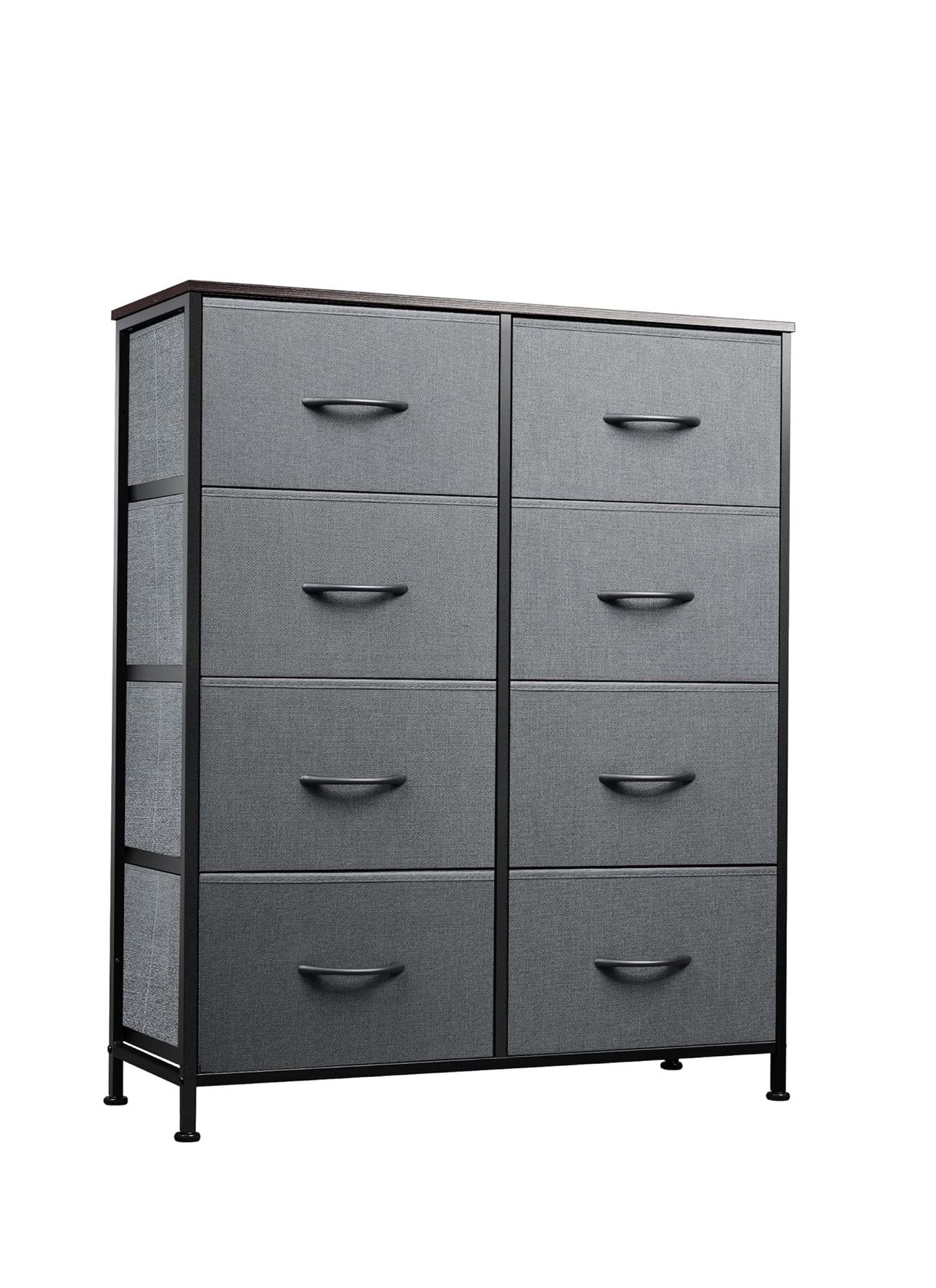 WLIVE Fabric Dresser for Bedroom, Tall Dresser with 8 Drawers, Storage Tower with Fabric Bins, Double Dressers, Chest of Drawers for Closet, Living Ro