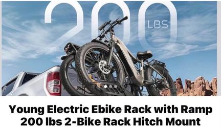 Young Electric Ebike Hitch Mount Rack with Ramp