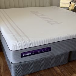 USED KING SIZE PURPLE MEMORY FOAM COOL GEL MATTRESS ONLY