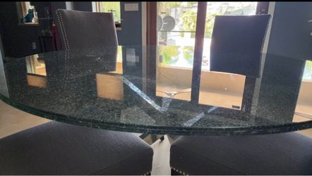 Exclusive Rapaport Furniture Crackle-Glass Dining Table & 6 Chairs  – Originally $10,000