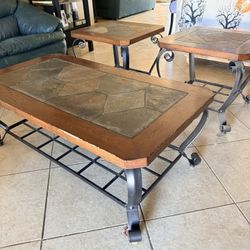 Coffee table with 2 end tables