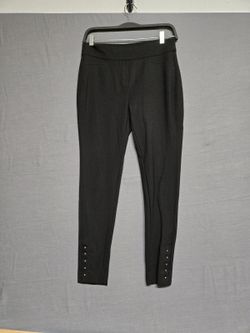 Chico's Black Stretch Leggings with Studded Ankle Detail Size 0R