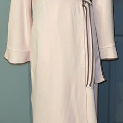 Rositta Vintage Cotton Blend Pink On Brown Pippin Fleece Long Robe. Made in Italy 